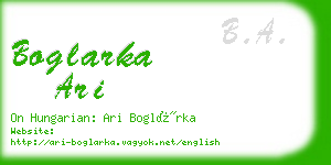 boglarka ari business card